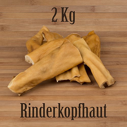 2 Kg Rinderkopfhaut Rinderhaut - wie Rinderohren Ochsenziemer Kauartikel Kausnack von Kauzeit