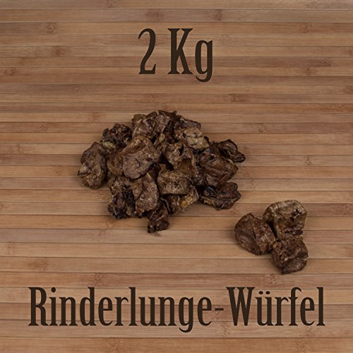 2 Kg Rinderlunge Würfel fettarm Leckerlie Belohnung Traning Kausnack Kauartikel von Kauzeit