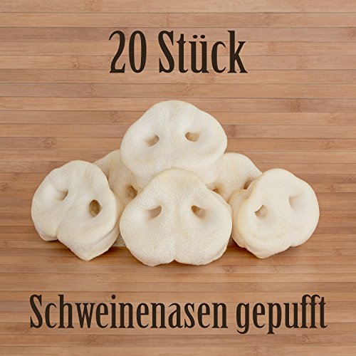 20 Stück Schweinenasen gepufft mit Honig gepuffte Honignasen - wie Schweineohren Kausnack von Kauzeit