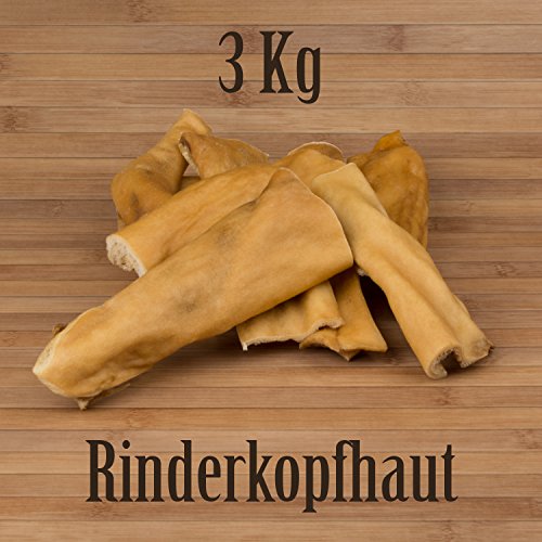 3 Kg Rinderkopfhaut Rinderhaut - wie Rinderohren Ochsenziemer Kauartikel Kausnack von Kauzeit