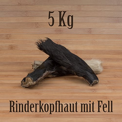 5 Kg Rinderkopfhaut mit Fell Fellhaut Fellstreifen Fellohren Kausnack Kauartikel Barf von Kauzeit