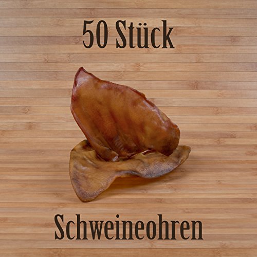 50 Stück Schweineohren - wie Rinderohren Kausnack Kauartikel Ochsenziemer Schweineohr von Kauzeit