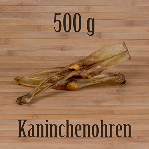 500g Getrocknete Kaninchenohren wie Schweineohren Rinderohren Kausnack Kauartikel von Kauzeit