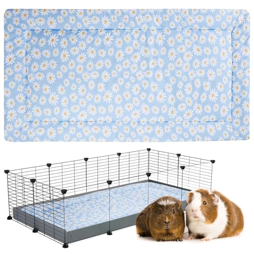 Kavee Fleece-Einsatz für Meerschweinchen (4 x 2/Gänseblümchen), preisgekrönte, dicke 'n' Plüsch-Meerschweinchen-Bettwäsche, maschinenwaschbar, weich und sicher mit geruchsabsorbierenden Schichten, ein von Kavee