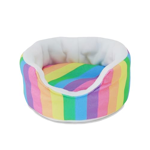 Kavee Kuschelbecher für Meerschweinchen (Regenbogen), bequemer Meerschweinchen-Kuschelbecher, die perfekte Ergänzung für den C- und C-Käfig Ihres Schweinchens, aus bequemer Baumwolle und Fleece, von Kavee
