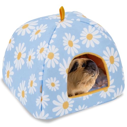 Kavee Wohnliches Fleece-Versteck für Meerschweinchen (Gänseblümchen), gemütliches Fleece-Versteck für Meerschweinchen zum Ausruhen und Verstecken, entscheidend für das Wohlbefinden der Tiere, mit von Kavee