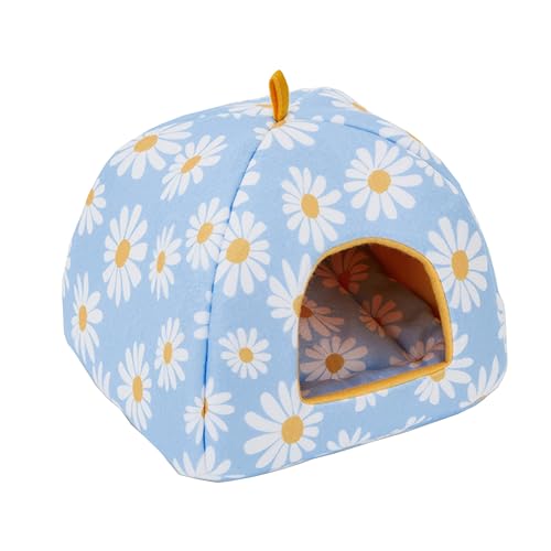 Kavee Wohnliches Fleece-Versteck für Meerschweinchen (Gänseblümchen), gemütliches Fleece-Versteck für Meerschweinchen zum Ausruhen und Verstecken, entscheidend für das Wohlbefinden der Tiere, mit von Kavee