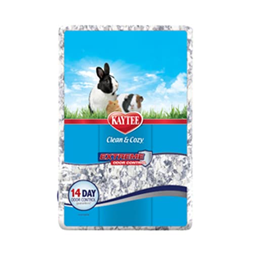 Kaytee Clean & Cozy Streu für kleine Haustiere wie Mäuse, Rennmäuse, Nagetiere, Hamster, Kaninchen, Extremer Geruchskontrolle & saugfähige Papierstreu, 99, 9 % staubfrei, 40L von Kaytee