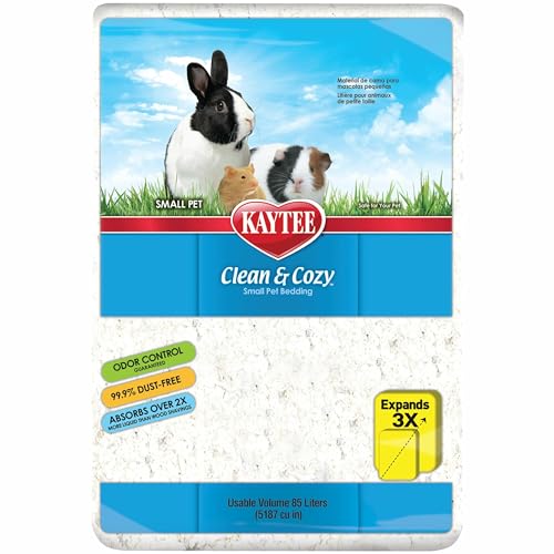 Kaytee Superpet, Clean & Cozy Streu für kleine Haustiere wie Mäuse, Rennmäuse, Nagetiere, Hamster, Kaninchen, besonders saugfähige Papierstreu, 99,9 % staubfrei, Weiß, 85L von Kaytee