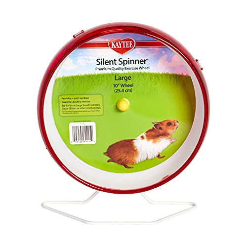 Kaytee Leises Spinnrad für syrische oder große Hamster, Zuckergleiter und Rennmäuse, groß, 25,4 cm (Farben können variieren) von Kaytee