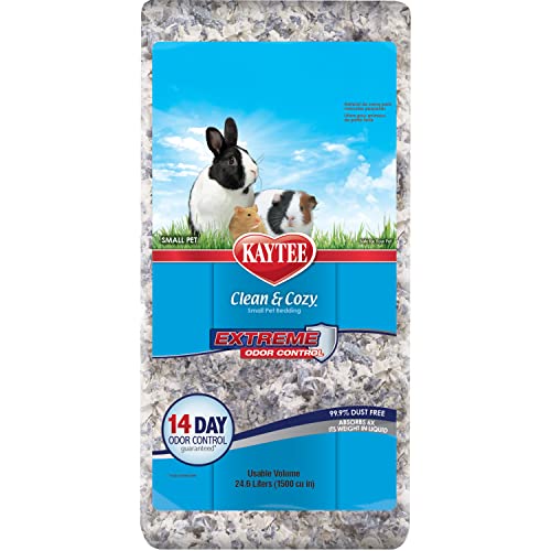 Kaytee Clean & Cozy Streu für kleine Haustiere wie Mäuse, Rennmäuse, Nagetiere, Hamster, Kaninchen, Extremer Geruchskontrolle & saugfähige Papierstreu, 99, 9 % staubfrei, 24.6L von Kaytee