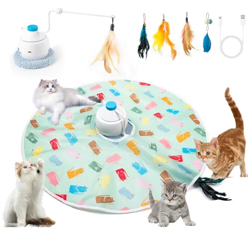 Kazaigou 3 in 1 Interaktives Katzenspielzeug für Indoor Katzen Federspielzeug (Blaurosa) Kazaigou 3 in 1 Interaktives Katzenspielzeug für Indoor Katzen Federspielzeug (Blaurosa) von Kazaigou