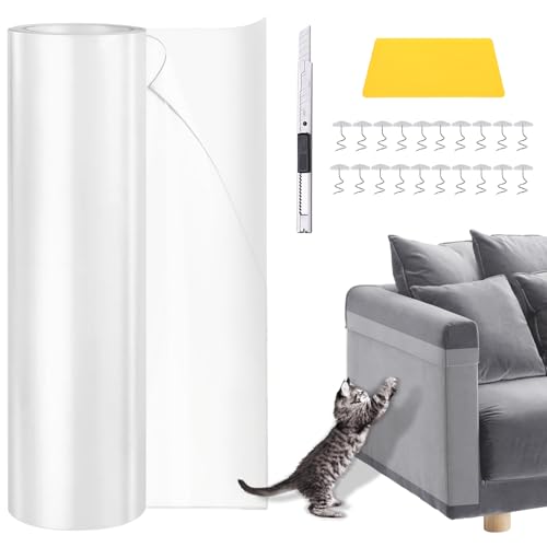 Kratzfolie Katzen Selbstklebend 5m x 30cm, Ecken Kratzschutz Katze Möbelschutz Katzen für Kunstleder, Klarsichtschutzfolie Katzen Kratzschutz für Bett, Abdeckung Gegen Katzen Kratzschutz Couch Kratzfolie Katzen Selbstklebend 5m x 30cm, Ecken Kratzschutz Katze Möbelschutz Katzen für Kunstleder, Klarsichtschutzfolie Katzen Kratzschutz für Bett, Abdeckung Gegen Katzen Kratzschutz Couch von Kazaigou