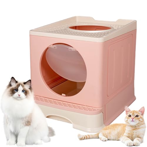 Faltbare Katzentoilette - Faltbare, geschlossene Katzentoilette mit Spritzschutz für Katzen | Katzentöpfchen für kleine Haustiere und Katzen Aller Größen Kazuko von Kazuko