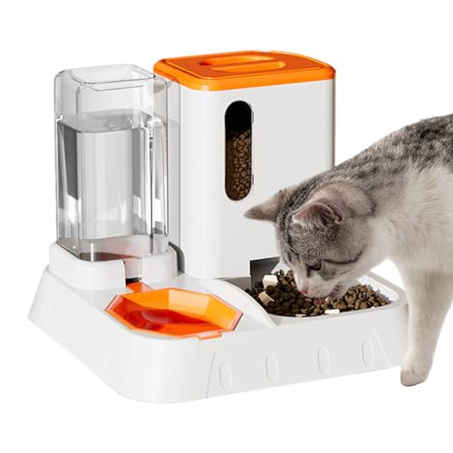 Futterautomaten für Katzen,Automatischer Futterautomat für Katzen - Transparenter automatischer Wasser- und Futterspender | Rutschfestes Futterzubehör für Haustiere mit großer Kapazität, Kazuko von Kazuko
