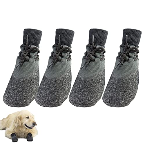 Grip-Socken für Hunde - 2 Paar Hundepfotenschutz mit verstellbaren Trägern | Hundesocken gegen Lecken, Pfotenschutz für kleine, mittelgroße Hunde für Hartholzböden Kazuko von Kazuko