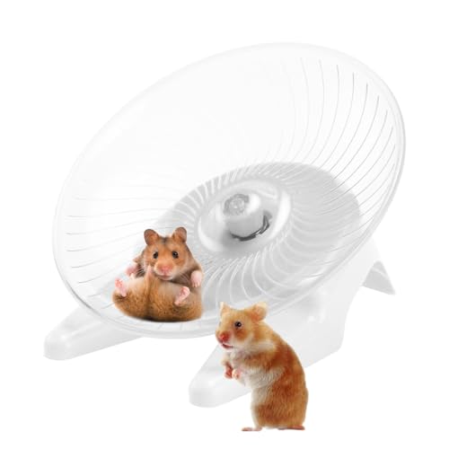 Hamster Fliegende Untertasse | Ultra-leises, transparentes Trainingsrad für Hamster | Tierlebensraum-Dekor für Hamster, Honighasen, Rennmäuse mit fettem Schwanz, Zwerghamster Kazuko von Kazuko