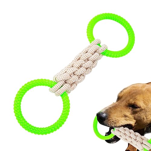 Kazuko Beißspielzeug für Hunde, Robustes Spielzeug für kleine Hunde, Doppelte Schlaufenknoten-Knochenformung, interaktive Langeweile und hilft, den Atem von Hunden und Welpen zu erfrischen von Kazuko
