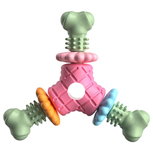 Kazuko Hundekauspielzeug Knochen | Natürlicher TPR-Gummi-Zahnpflege-Kau-Reinigungsstift,Triangle Bone Hundespielzeug Langlebiges Kauspielzeug für kleine und mittelgroße Hunde von Kazuko