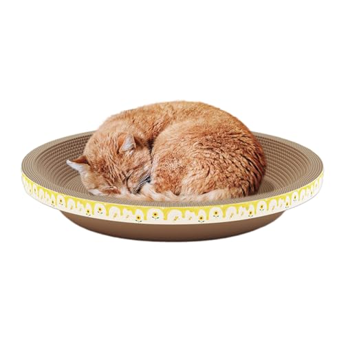 Kazuko Katzenkratzbett - Kratzmatte aus Pappe, Schüssel, Kratzmatte für Katzen - Kratzfestes Lounge-Bett-Sofa, Katzenkratzmatte zum Schutz von Möbeln, Trainingsspielzeug für Katzen und Kätzchen von Kazuko
