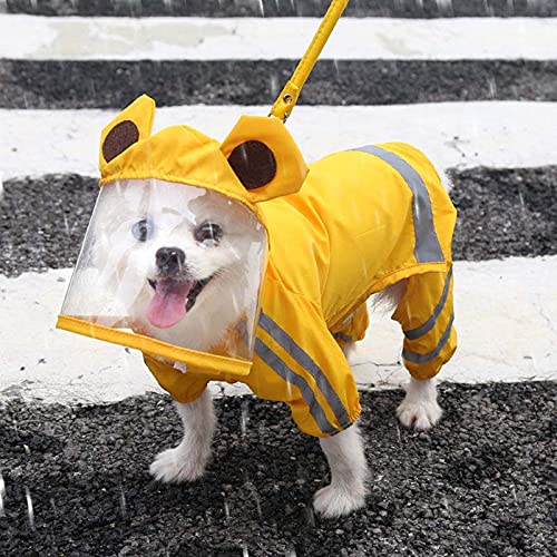 Hunde-Regenmantel, wasserdicht, mit reflektierenden Sicherheitsstreifen, mit Dackel, mit Leine für Hunde und Welpen von Kcjuoam