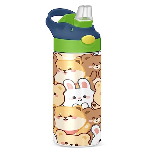 Kcldeci Isolierte Wasserflasche mit Strohhalm für Sport und Reisen Cartoon Bär Hund Kaninchen Sport Wasserflaschen Halten Sie 24 Stunden kalt und heiß Kcldeci Isolierte Wasserflasche mit Strohhalm für Sport und Reisen Cartoon Bär Hund Kaninchen Sport Wasserflaschen Halten Sie 24 Stunden kalt und heiß von Kcldeci