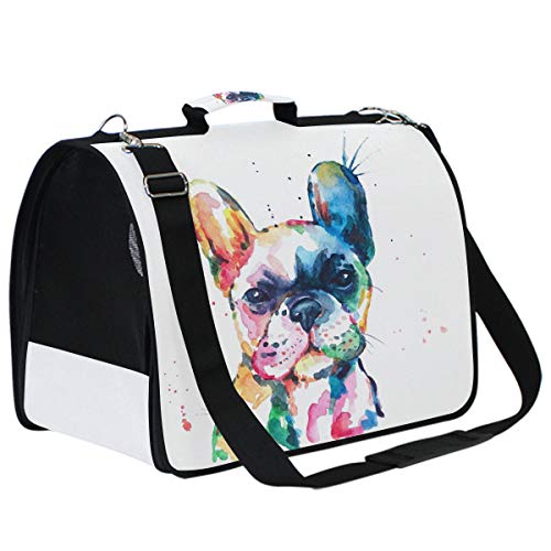 Kcldeci Transporttasche für Haustiere, Motiv: Französische Bulldogge, für Hunde und Katzen, wendbar, für Auto, Outdoor, Reisen, Wandern von Kcldeci