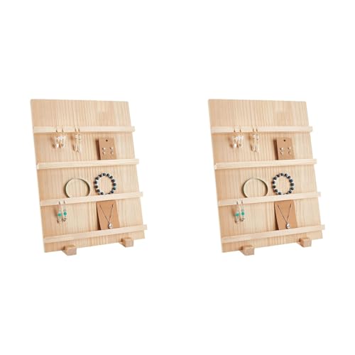 Kcvzitrds 2 x Ohrringhalter aus Holz mit 4 Ebenen, mit Schlitzen für Karten, für Ohrringe, rustikal, zur Präsentation von Lagerung Kcvzitrds 2 x Ohrringhalter aus Holz mit 4 Ebenen, mit Schlitzen für Karten, für Ohrringe, rustikal, zur Präsentation von Lagerung von Kcvzitrds