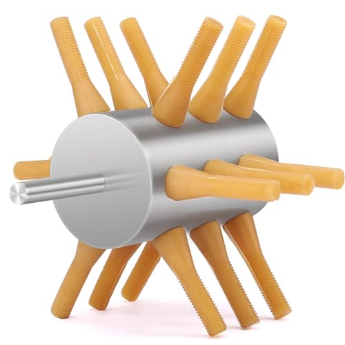 Kcvzitrds Edelstahl-Hühnerzupfer-Bohraufsatz, Hähnchenfeder-Entfernungszupfmaschine, 18 Finger von Kcvzitrds