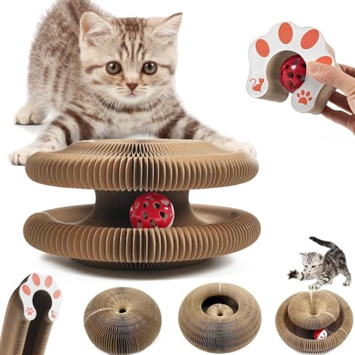Kitty Kurlz, Kitty Kurlz Katzenspielzeug, Magic Organ Katzenkratzbrett, Snufflepaw Akkordeon für Katzen, Interaktives Kratzpad, Recycelbarer Katzenkratzer von Kcyuowq