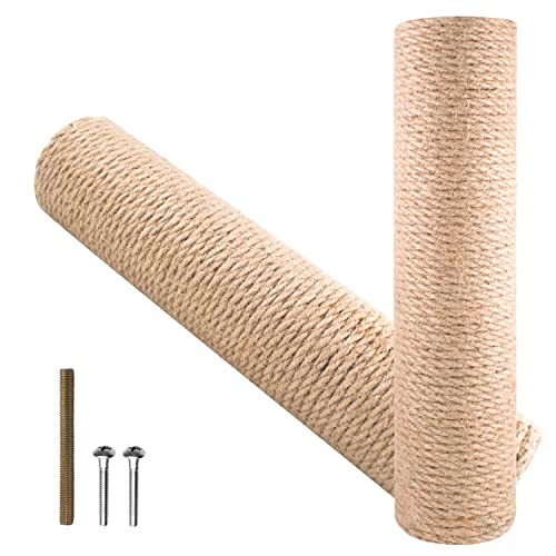 2 Pack Kratzsäule für Katzen Jute Seil Ersatzstamm für Kratzbaum 7cm Durchmesser Schrauben kratzbaume Ersatzteile Kratzbaum Ersatzteile Stamm Länge 30 cm von KeaJuidy