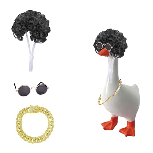 Goose Outfit Rasen Gans Kleidung Gänseperücken Zubehör Metallkette und Sonnenbrille für Outdoor Terrassen Hof Dekoration, Haustier Cosplay Party Goose Outfit Rasen Gans Kleidung Gänseperücken Zubehör Metallkette und Sonnenbrille für Outdoor Terrassen Hof Dekoration, Haustier Cosplay Party von KeaJuidy