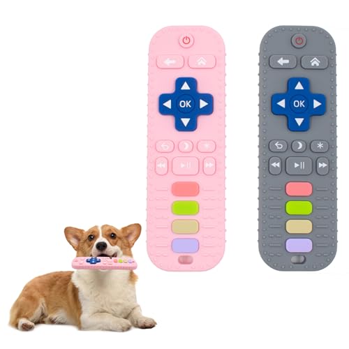 KeaJuidy 2 Stück Hundespielzeug Silikon Kauspielzeug Interaktives Robuster Hunde Spielzeug Zahnfleisch Massieren für Große kleine Hunde 16,5x5,3x1 cm von KeaJuidy