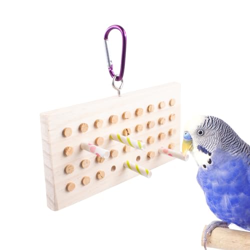 KeaJuidy Kauspielzeug für Vögel Papageienspielzeug Tastaturdesign aus Massivholz Papagei Käfig Hängen Kauen Natürliche Holzblöcke Spielzeug für Wellensittiche Nymphensittiche 15x7,5 cm von KeaJuidy