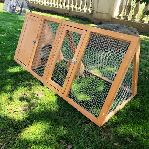 Kecreque Outdoor Hühnerstall Kaninchenstall Kaninchenstall Wachtelkäfig mit Freilaufgehege und belüftetem Drahtgeflecht 120 x 58 x 45 cm von Kecreque