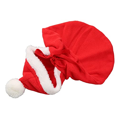 Keebgyy Haustier-Weihnachtsumhang, Hunde-Weihnachtskostüme, Warmes, Weiches Hunde-Weihnachtsumhang-Kostüm, Hautfreundlich, Süßes Hundeumhang-Kleid mit Kapuze für Welpen und Katzen, (Rot) von Keebgyy