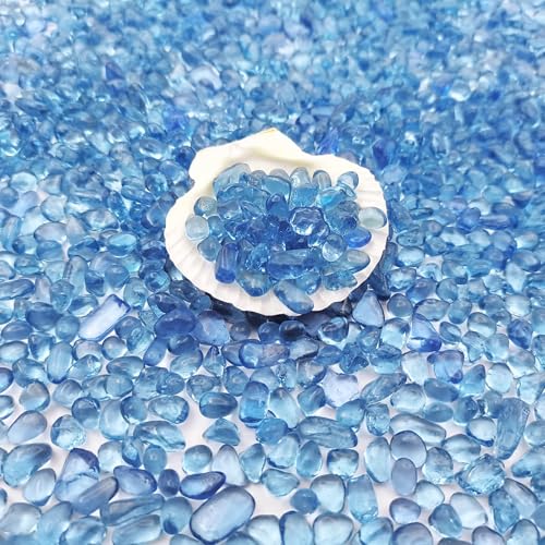 Keedolla 1,4 kg Aquarium-Glas-Kieselsteine, Meeresblaue Glas-Kieselsteine, Marmor, Aquarium, Felsen, Kies für Schildkrötenbecken, Vasenfüller, Weihnachtsdekoration – Hellblau Keedolla 1,4 kg Aquarium-Glas-Kieselsteine, Meeresblaue Glas-Kieselsteine, Marmor, Aquarium, Felsen, Kies für Schildkrötenbecken, Vasenfüller, Weihnachtsdekoration – Hellblau von Keedolla