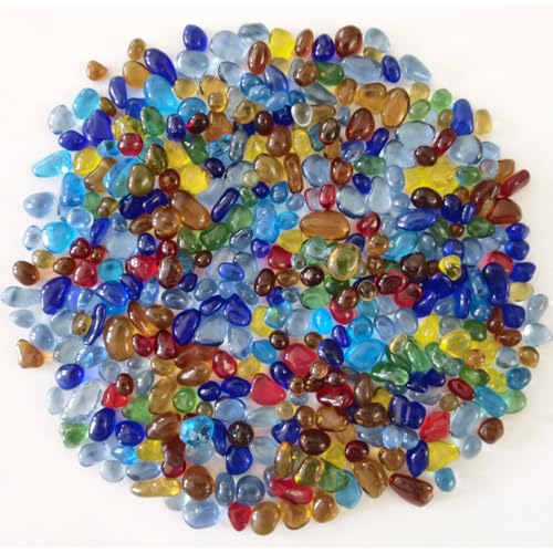 Keedolla Glas-Kies für Aquarien, Betta-Schale, Steine, Edelsteine, Murmeln, Kieselsteine, Kies ohne klare Steine, bunt, 2,3 kg von Keedolla