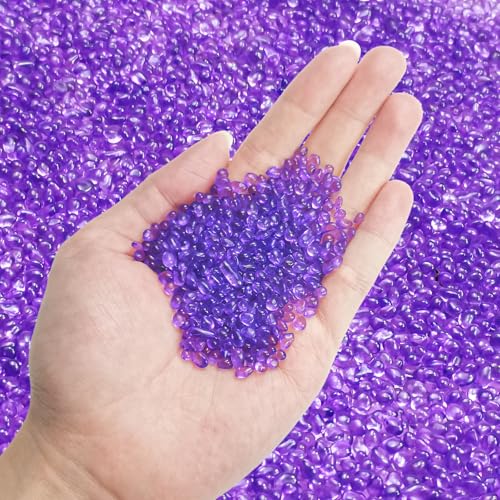 Keedolla Violette Aquarium-Glas-Kieselsteine, 1,4 kg Aquarium-Dekosteine, Fischschale, Felsen, Kies für Betta, Vasenfüller, Sukkulenten von Keedolla