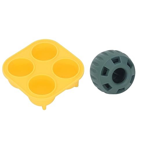2 Stück Wiederverwendbare Leckerli-Tablettform für Hunde, Langlebiges Silikon, Befüllbar für Kleine Hunde mit Einfacher Reinigung, Einfrierbar (Gelbe quadratische grüne Runde) von Keenso