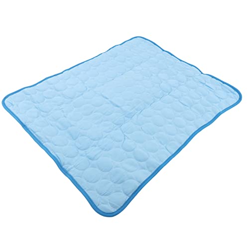 Haustier-Kühlmatte, Atmungsaktiv, Faltbar, Wiederverwendbar, für den Sommer, Selbstkühlendes Kissen für Hunde und Katzen, L (Blau) von Keenso