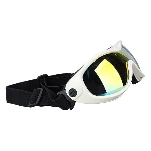 Haustier-Sonnenbrille, Verstellbarer UV-Schutz, Starke Schlagfestigkeit, Quadratische Hundebrille aus PVC und PC (Weiss) von Keenso