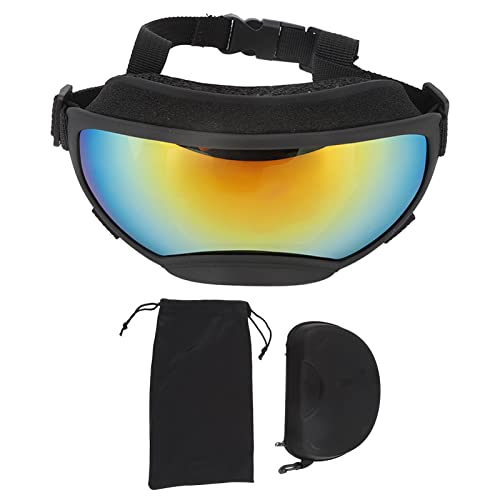 Hunde Sonnenbrille Brille, Haustiergläser mit Verstellbarem Riemen für Großen Hund (Schwarzer Rahmen mit rotem Objektiv) von Keenso