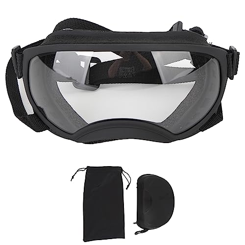 Hunde Sonnenbrille Brille, Haustiergläser mit Verstellbarem Riemen für Großen Hund (schwarzer Rahmen) von Keenso