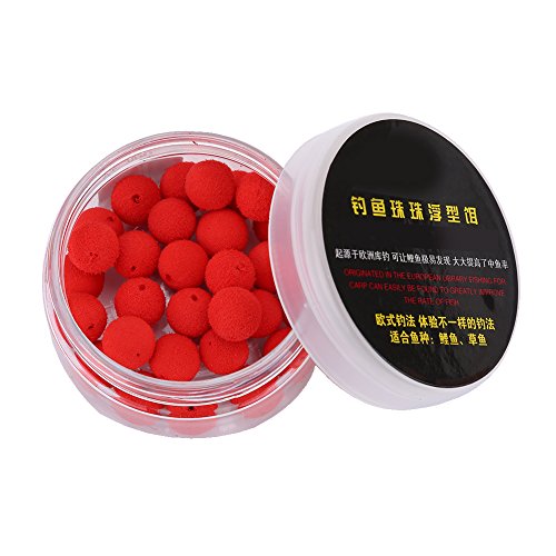 Karpfenangeln Köder, 30 Teile/schachtel 10 / 12mm Geruch Karpfenangeln Köder Boilies Weichen Köder Boilies Fischköder Künstliche Schwimmkugel Perlen Feeder(Rot 12mm) Köder von Keenso