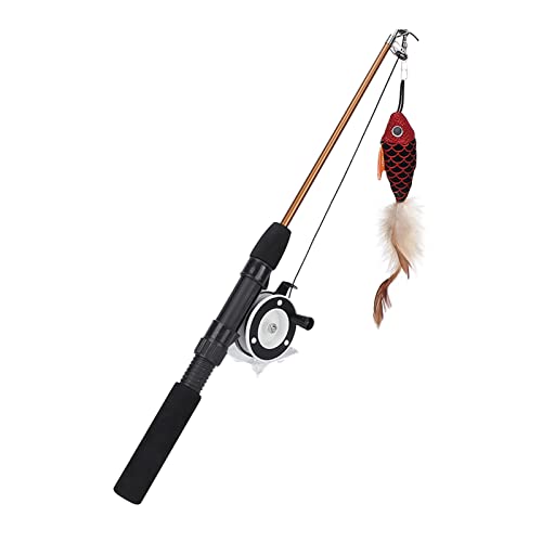 Keenso Bequemes Manuelles Reel Cat Fishing Pole Toy Leicht zu Steuern Teaser Zauberstab Spielzeug für Katzen, Hochwertiges ABS+Baumwollmaterial Keenso Bequemes Manuelles Reel Cat Fishing Pole Toy Leicht zu Steuern Teaser Zauberstab Spielzeug für Katzen, Hochwertiges ABS+Baumwollmaterial von Keenso