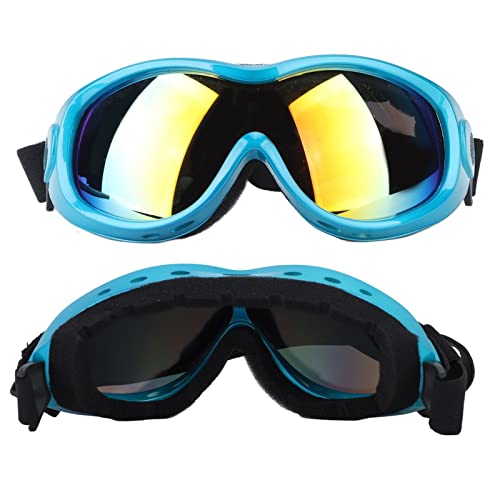 Keenso Haustier-Sonnenbrille, Verstellbarer UV-Schutz, Starke Schlagfestigkeit, Quadratische Hundebrille aus PVC und PC (Blau) von Keenso