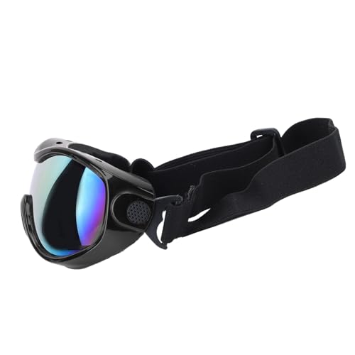 Keenso Haustier-Sonnenbrille, Verstellbarer UV-Schutz, Starke Schlagfestigkeit, Quadratische Hundebrille aus PVC und PC (Schwarz) von Keenso