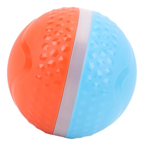 Interaktives Hundespielzeug, Bewegungsaktiviertes, Automatisch Rollendes Ballspielzeug mit LED-Lichtern für Kleine/mittlere/große Hunde (Hellblau und Orange) von Keenso