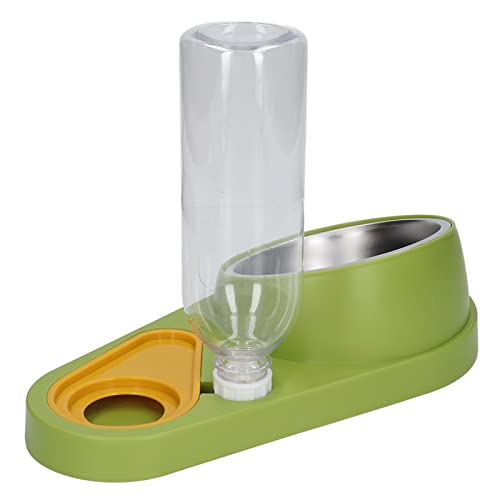 Wassernapf für Katzen, Automatische Wasserfüllung, 16 Grad Neigbar, Doppelnapf-Set aus Edelstahl (Grün) von Keenso